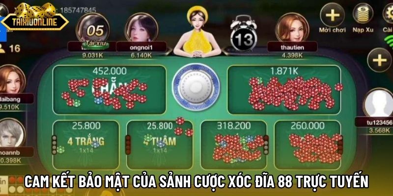 Cam kết bảo mật của sảnh cược xóc đĩa 88 trực tuyến